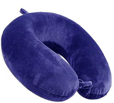 GDEOUP Travel Pillow - Memory Foam Neck Pillow Support Pillow,Luxury Compact & Lightweight Quick Pack for Camping,Sleeping Rest Cushion (Navy Blue)