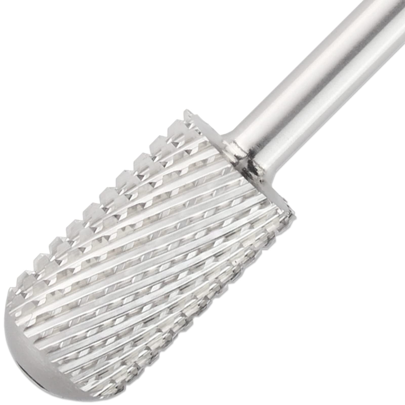 PANA 3/32" Smooth Round Top Safety Carbide Nail Drill Bit for Gel Polish & Acrylic Removal Nail Salon Manicure Pedicure Electric File Tools (Large Barrel - Silver, Coarse) - Image 4