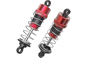 HYPER GO 16510R RC Car Accessories Aluminum Capped Oil Filled Shock, Spare Parts RC Vehicle Shock Kits for H16DR & H16BM (2 PCS RED) Front H16PL