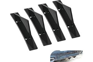 Cuymoap 4 PCS Car Rear Bumper Spoilers, Triangle Shark Fin Diffuser with Glossy Surface, ABS Anti-collision Airflow Deflector