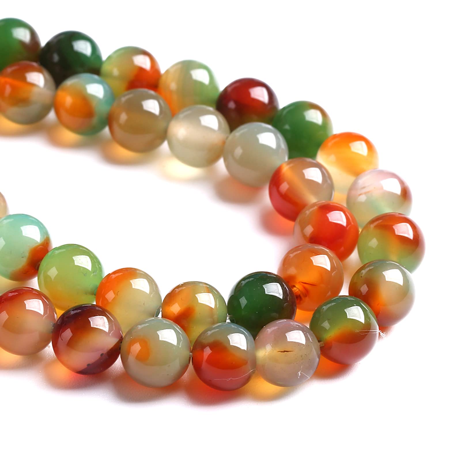 Photo 1 of ***PLASTIC*** 10MM 36PCS Natural Peacock Agate Stone Spacer Loose Beads for Jewelry Making DIY Bracelet Necklace 1 Strand 15’’