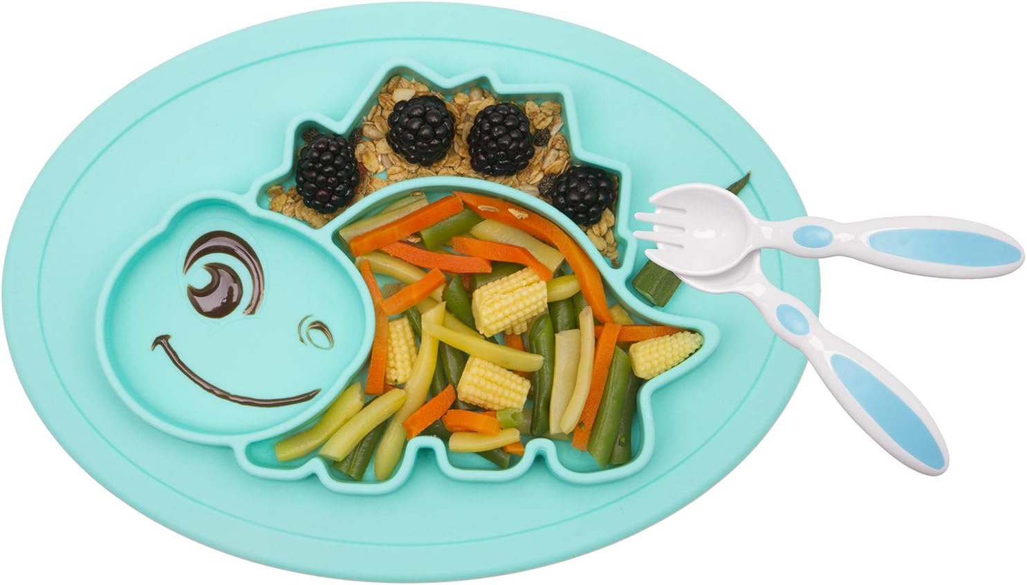 Plaque Dalimentation Antiderapante Pour Tout Petits Les Enfants Avec Une Forte Aspiration Solide Et Epaisse Assiette A Ventouse Pour Bebe Silicone Set De Table Pour Bebe Avec Compartiments Le Repas De Bebe Vaisselle
