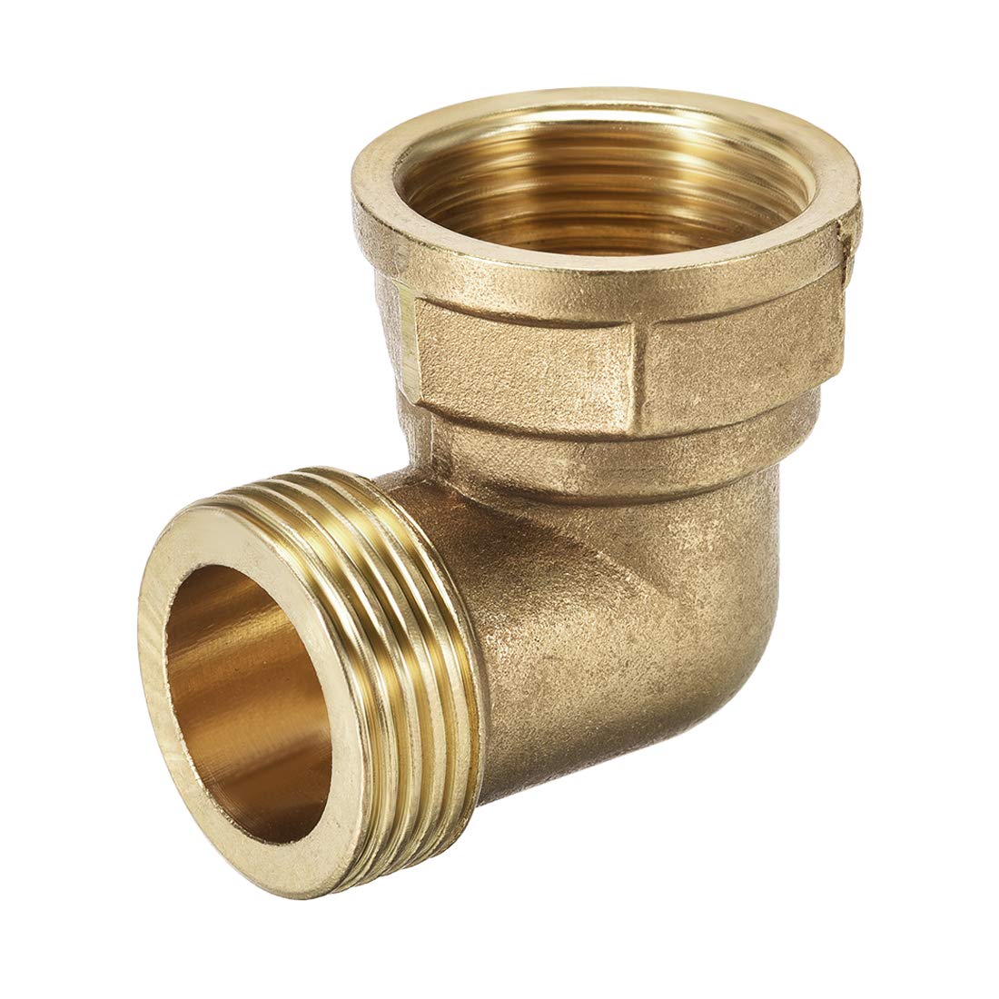 sourcing map Brass Pipe Fitting 90 Degree Elbow 1 (BSP) Male X 1 (BSP) Female
