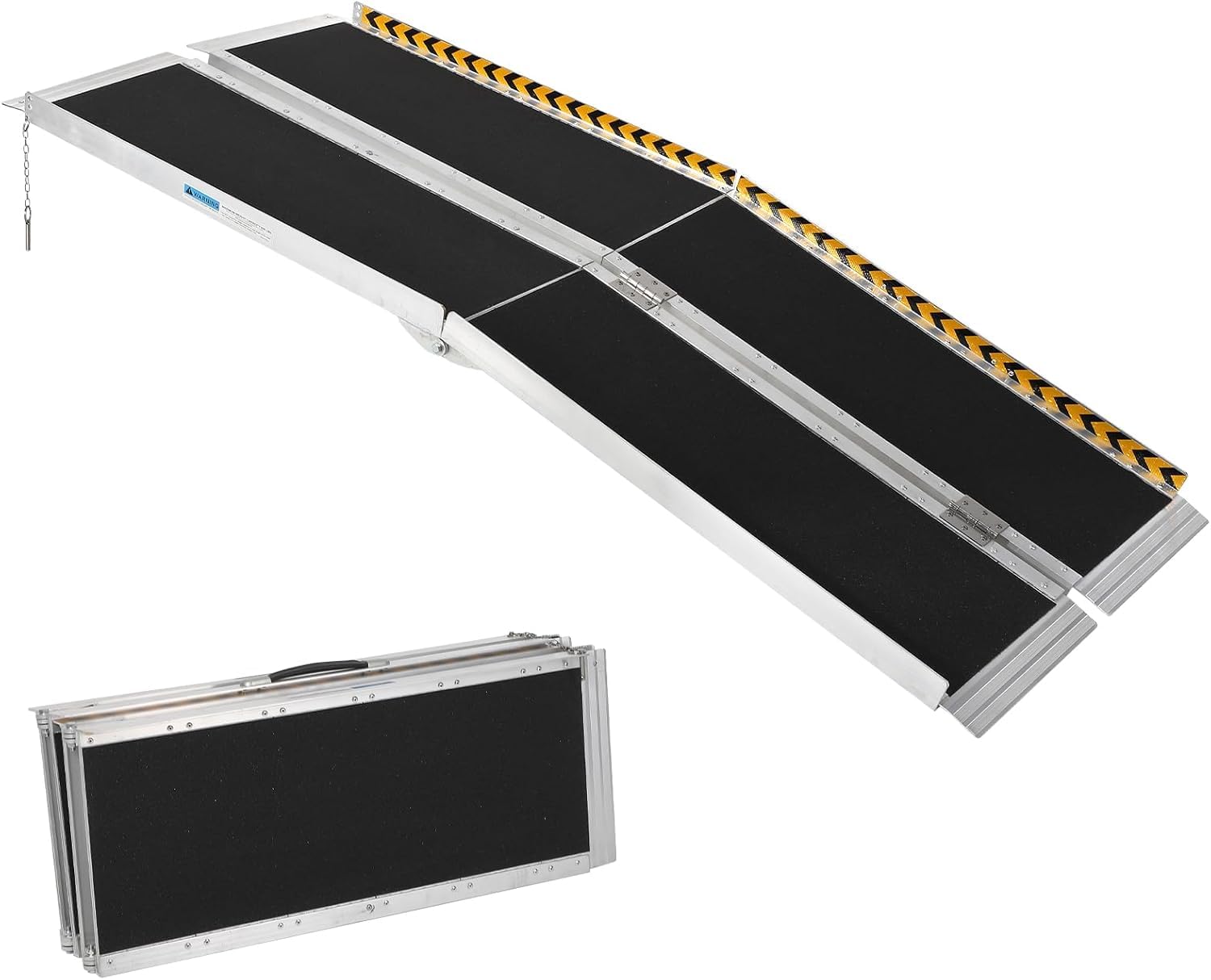 Photo 1 of Heavy Duty 6 FT Wheelchair Ramp - 600 Lbs Weight Capacity, Non-Skid Aluminum Ramp with Reflective Strips & Transition Plate for Home Use