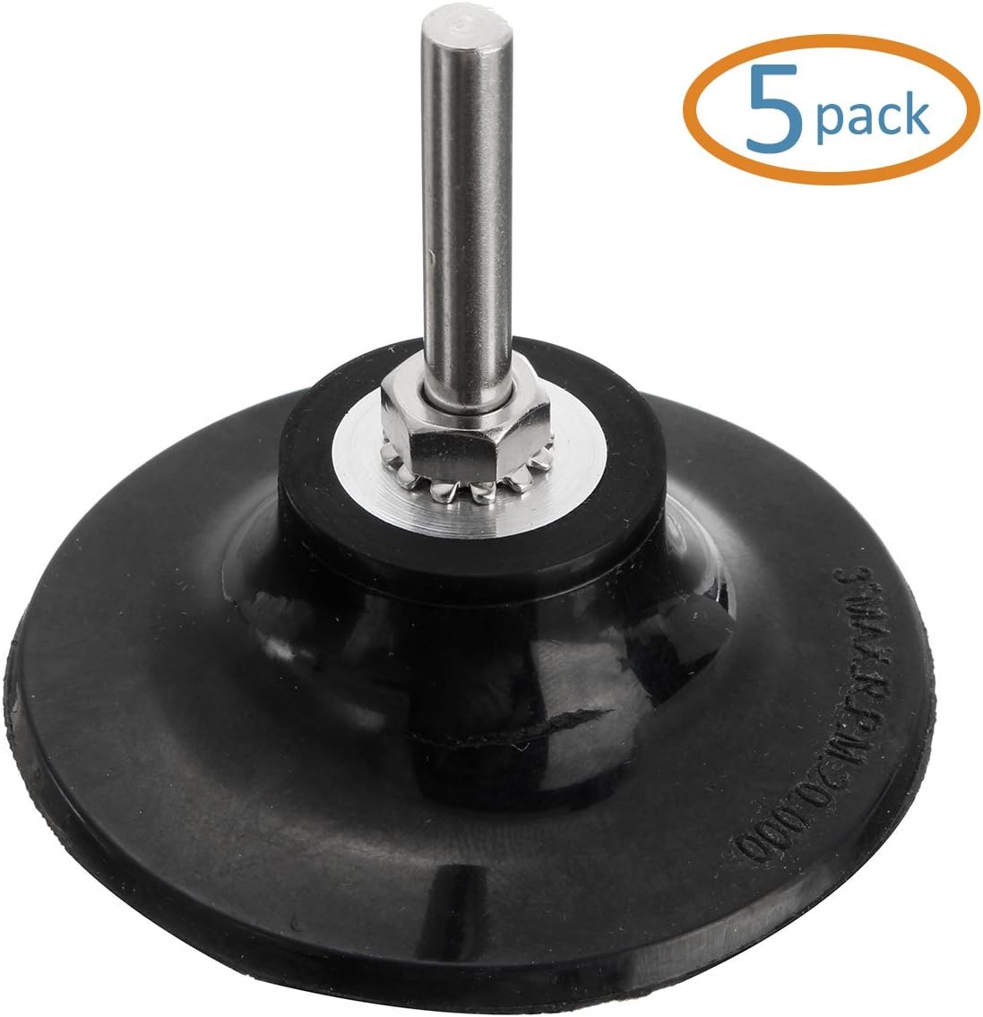 HYCC 3-inch Disc Pad Holder with 1/4" Shank for Roloc Round Rotary Tool Sanding Polishing Surface Conditioning Discs - Compatible with 3M ROLOC Scotch-Brite Brand Discs - 5 PACK