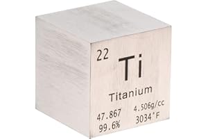 PATIKIL 1 Inch Titanium Cube Metal Element High Density Block Pure Periodic Magnesium Block for Element Collections Teacher L