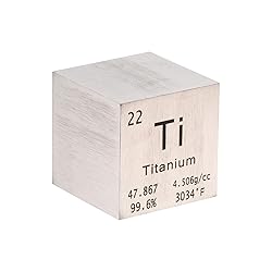 PATIKIL 1 Inch Titanium Cube Metal Element High