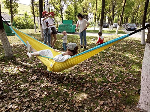 Cutequeen TRADING Parachute Nylon Fabric Hammock With Tree straps;Color Dark green/black