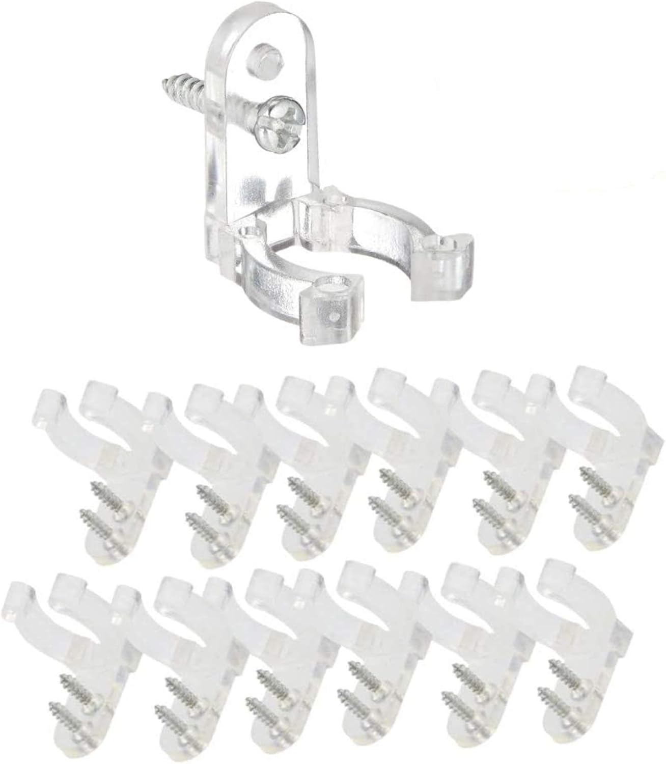 50Pcs 1/2 Inch Rope Light Clips Holder PVC Clips with 100 Pcs Screws