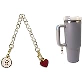 BAMXSXBO Letter Charm Accessories For Stanley Cup/Simple Modern Tumbler,Personalized ID Initial Letter Heart Charm For Stanley Tumbler Handle Charms Letter B