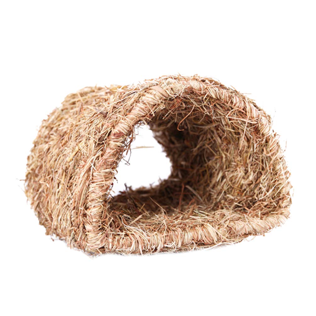 Balacoo Rabbit Grass Tunnel,Natural Straw Woven Tunnel Winter Warm Hideaway Hut for Bunny Gerbil Ferrets Guinea Pig Chinchilla