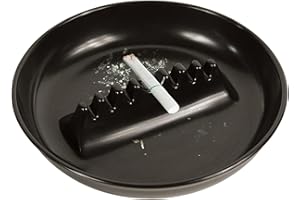 Fox Run 6121 Melamine Ash Tray, 6.75 x 6.75 x 1.25 inches, Black