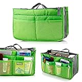 GEARONIC TM Lady Women Travel Insert Organizer Compartment Bag Handbag Purse Large Liner Tidy Bag - Green