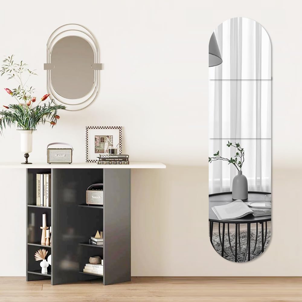 Large Full Length Mirror for Walls, Shatterproof Acrylic Wall Plexiglass Big Mirror Bathroom Wall-Mounted Full Body Mirrors for Make Up Baby Room Living Room Entryway Bedroom Decor Decoration