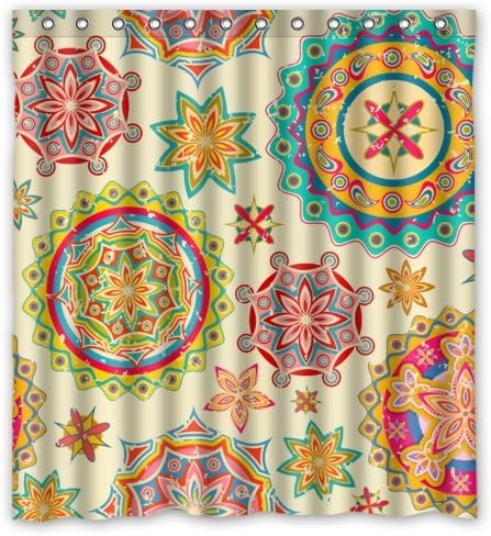 Beautiful Christmas Decorations Trippy Cirles/ Christmas Shower Curtian- Fashion Personalize Custom Bathroom Shower Curtain Waterproof Polyester Fabric 66(w)x72(h) Rings Included