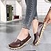 CIOR Women's Genuine Leather Loafers Casual Moccasin Driving Shoes Indoor Flat Slip-on Slippers,M911,Brown,41