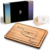 State Shaped Cutting Board - Oklahoma Destination Gifts, Wooden States Bamboo Boards, USA Map Decor for Home