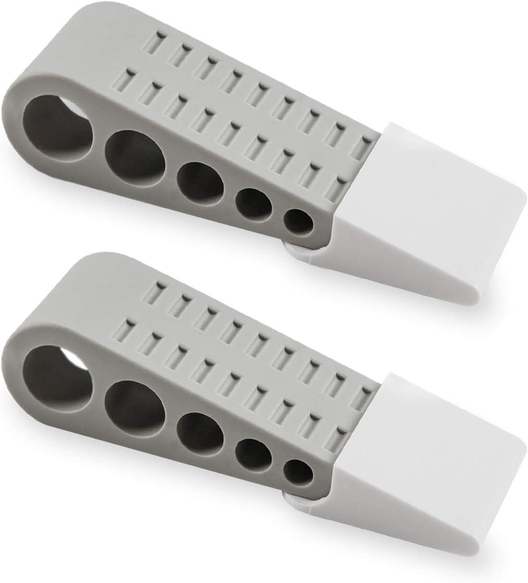 Door Stopper 2 Pack Set [Bonus Holders] - SofiHome Premium Heavy Duty Door Stop Rubber Wedge with Decorative Storage Holder - Ideal Doorstop for Draft Stopping & More - The Improved (2, Gray)