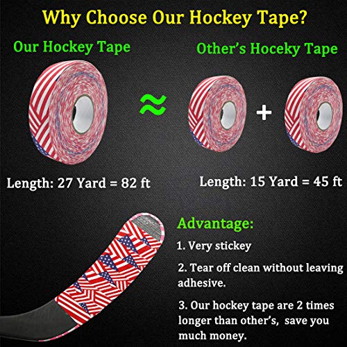 image for Boaton 2Pcs Hockey Tape, Hockey Grip Tape for Hockey Ice Field Lacross