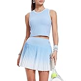 AFZ Women Pleated Tennis Skirt Set Golf Pickleball Outfits Two Pieces Athletic Dress with Built in Shorts