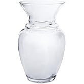 Royal Imports Glass Flower Vase Clear Modern Decorative Centerpiece Urn Wide Mouth Classic Everyday Rose Gathering Wedding Table Bouquet Holiday-Stripes