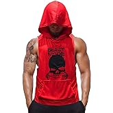 SZKANI Mens Skull Print Sleeveless Fitness Vest Bodybuilding Stringers Workout Tank Tops