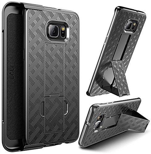 S6 Edge Case, Galaxy S6 Edge Case, NageBee Black Swivel Slim Belt Clip Holster Armor Protective Case, Defender Cover Holster Shell Combo Case for Samsung Galaxy S6 Edge - Black