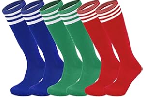 Century Star Kids Soccer Socks Youth Boys Softball Baseball Sock Girls Knee High Socks Sports Stripe Toddler Long Stocking
