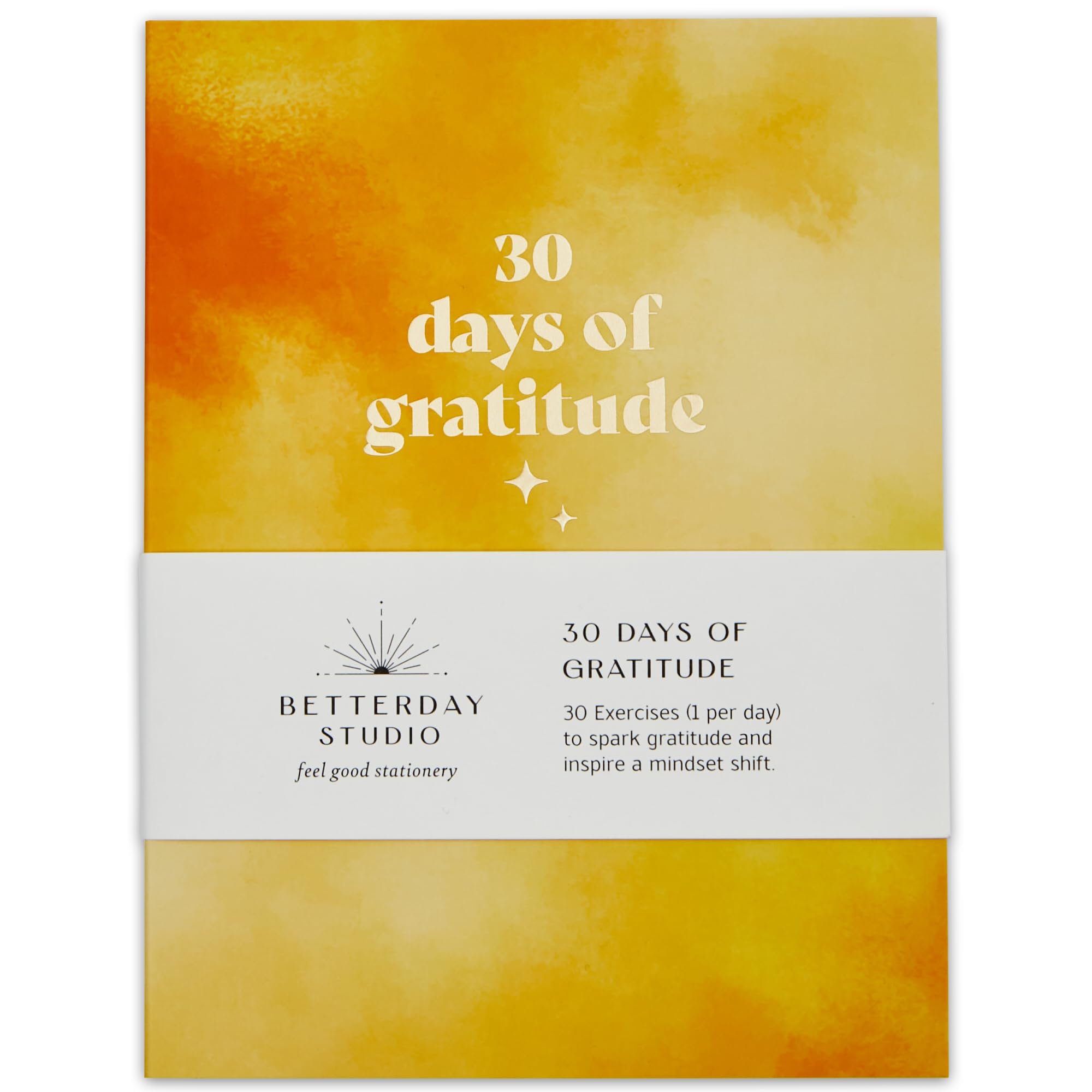 30 Days of Gratitude & Positive Mental Health Journal, Gratitude Journal for Women, Gratitude Diary, Positive Notebook | Mindfulness Journal, Mental Health Gifts (Yellow)