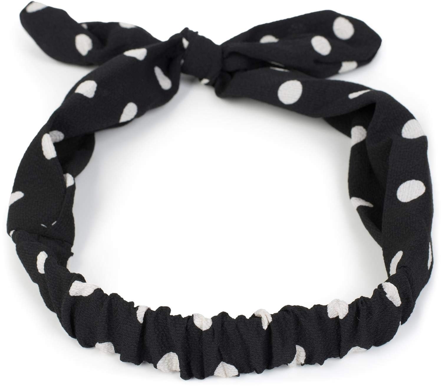 Fascia Elastica Per Capelli A Pois Annodata - Donna Giallo Moda
