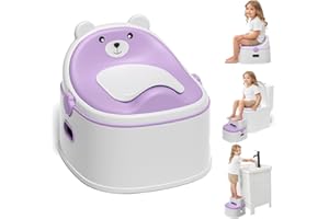 MOREFEEL 3-in-1 Toddler Potty Training Toilet for Boys & Girls - Convertible Potty Chair with Step Stool for Toddlers 1-3, Anti-Slip Design Toddler Toilet Seat - Removable & Easy to Clean