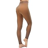 KBVOT Fleece Lined Tights Women Sheer Warm Pantyhose Leggings Fake Translucent Thermal Winter Thick Tights for Dresses