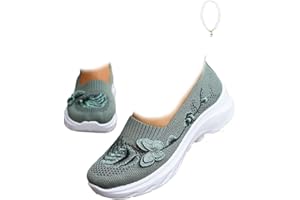 Women's Butterfly Embroidered Loafers Orthopedic Shoes for Women,Women's Slip on Walking Shoes Breathable Mesh Casual Loafers