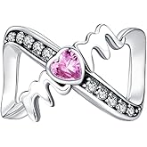 Doyafer Mom Charm 5A Zircon Pendant 925 Sterling Silver Charms Compatible with Women's Bracelets Necklaces Mother's Jewelry Gift