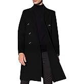 SOMTHRON Men's Casual Trench Coat Slim Fit Double Breasted Notched Collar Peacoat Winter Long Jacket Overcoat