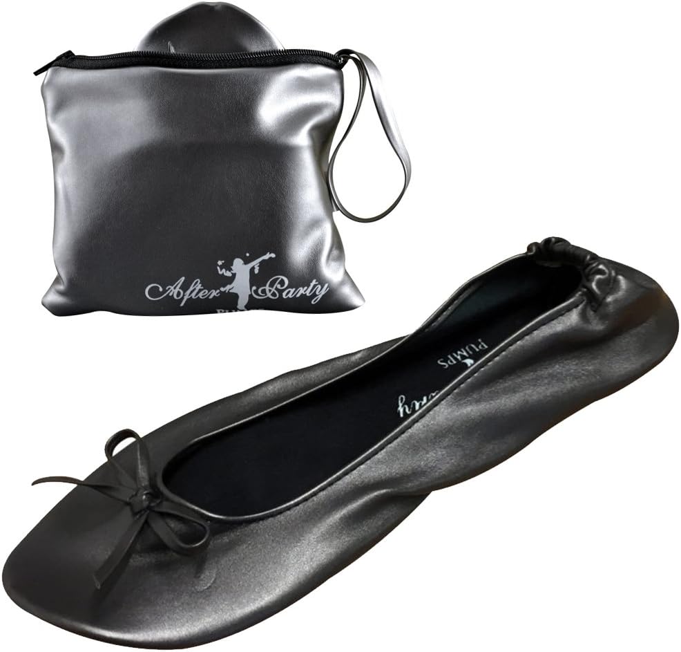 After Party Pumps® Ladies Roll Up Shoes Fold Up Pumps with Carrier Pouch 3 Ranges Original Animal Sequin