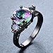 Rongxing Jewelry Christmas Best Friend Engagement Mysterious Rainbow Topaz Ring,14KT Black Gold Wedding Rings