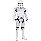 Mens First Order Stormtrooper Deluxe Costume | Adult Star Wars Jumpsuit, Foam Armor, Gloves, Hood, Half Mask