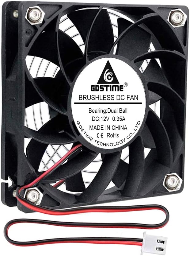 GDSTIME 120mm Fan 120mm x 25mm 12V Fan Dual Ball Bearing DC Brushless 3000 RPM Case Cooler 114 CFM Big Airflow For PSU Cabinet Server Workstation