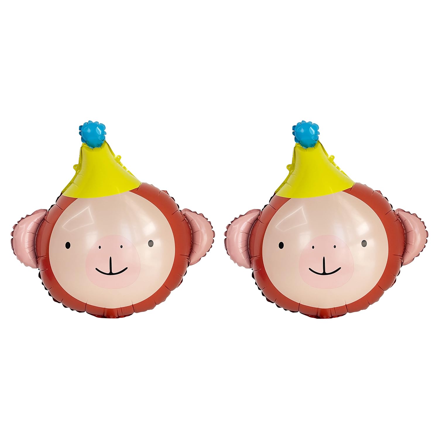 Photo 1 of Animal Head Foil Balloon Kit, Lion Bear Monkey Cat foil balloon, Birthday Party Decorations, Baby Shower Supplies (Monkey(2 pieces))