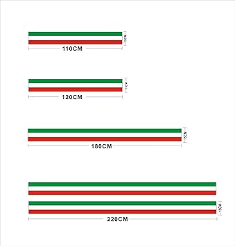 Amazon カッティングステッカー 緑 白 赤 幅75mm イタリア国旗
