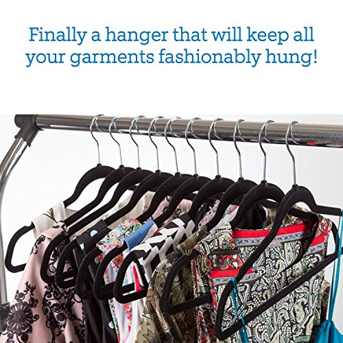 Zober NonSlip Velvet Hangers Suit Hangers (100 Pack) Ultra Thin Space Saving 360 Degree