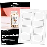 2x3 inch Rectangle Stickers Labels Matte White, Pack of 200, for Inkjet and Laser Printer, Vinyl Sheets Packaging Address Mail Business Craftiff