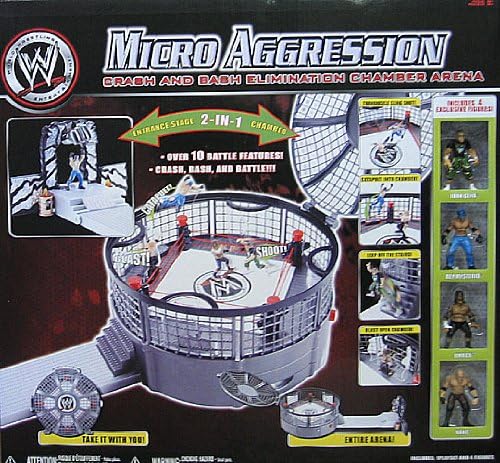 MICRO AGGRESSION ELIMINATION CHAMBER PLAYSET - WWE TOY WRESTLING RING