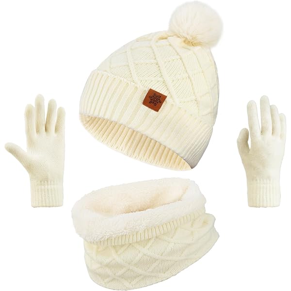 Amazon.com: SATINIOR 4 Pcs White Cable Knit Winter Scarf 
