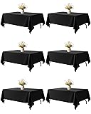 Niuara Black Fabric Rectangle Table Cloth - 6