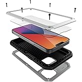 Marrkey for iPhone 14 Case, 360 Full Body Protective Cover Heavy Duty Shockproof Tough Armour Aluminum Metal Case with Silicone Built-in Screen Protector for Apple iPhone 14 6.1 Inch - Silver