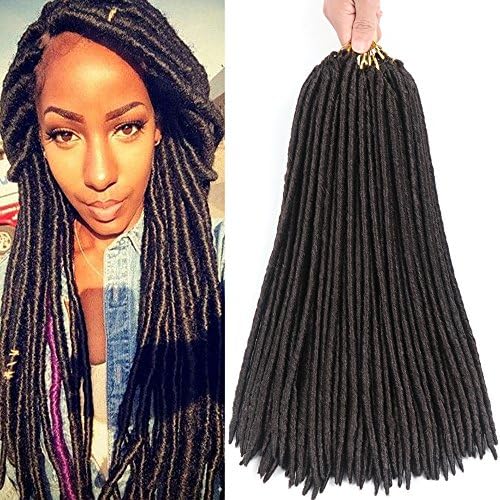 6 Packs 18" (45cm) Faux Locs Twist Braids Hair Synthetic Crochet Braiding Hair MAMBO FAUX LOCS For a Full Head (4#)