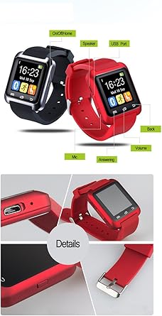 Amazon.com: Sky300® Red Color Smart Watch U80 Reloj ...