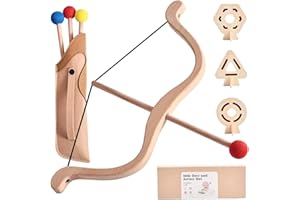 KUYYFDS Kids Bow and Arrow Set, Safe Foam Tip Wooden Bow and Arrow with 3 Targets for Indoor Outdoor Play, Archery Set for Bo